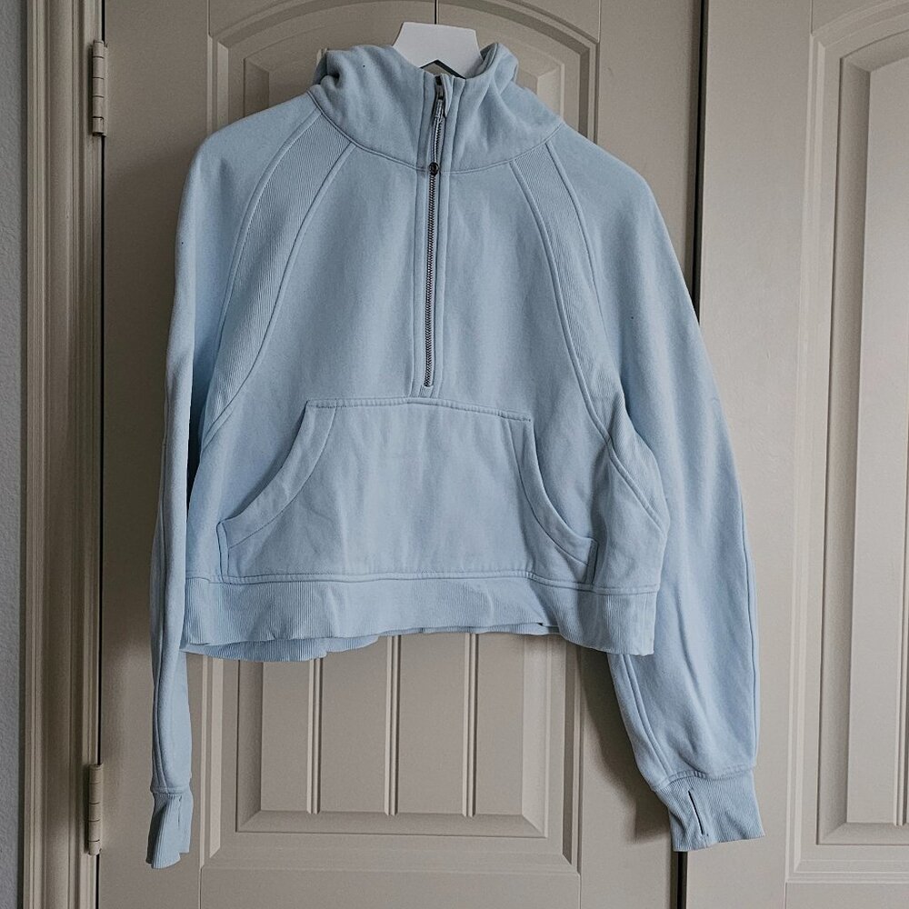 Lululemon half zip scuba light blue